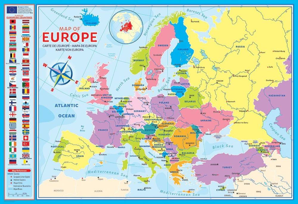EuroGraphics  Puzzle Mapa Európy 200 dielikov značky EuroGraphics