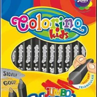 Colorino  Pastelky trojhranné JUMBO čierne drevo s strúhadlom,  12 farieb značky Colorino