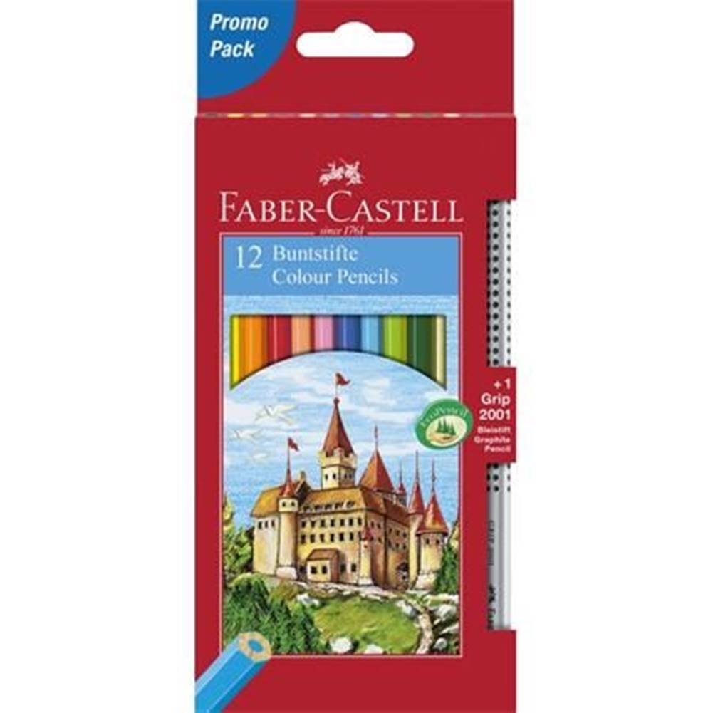 Faber-Castell  Pastelky Classic,  12 rôznych farieb,  1 Grip 2001 ceruzka značky Faber-Castell
