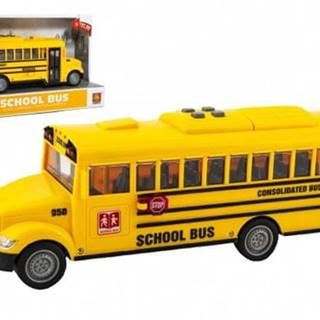 Teddies Autobus školský plast 27cm na zotrvačník na batérie so svetlom so zvukom