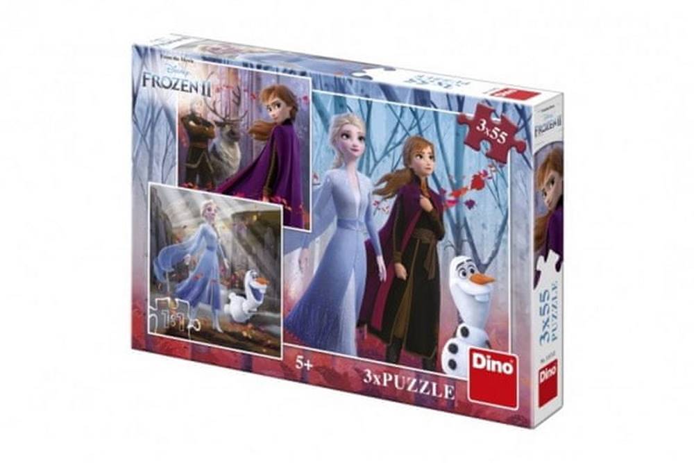 DINO  Puzzle 3v1 Ledové království II/Frozen II 3x55dílků v krabici 27x19x4cm značky DINO