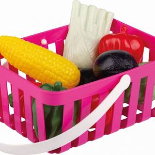 Androni Nákupný košík so zeleninou - 10 kusov,  ružový