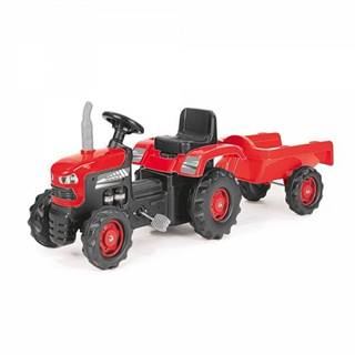  Šliapací traktor s vlečkou,  červený