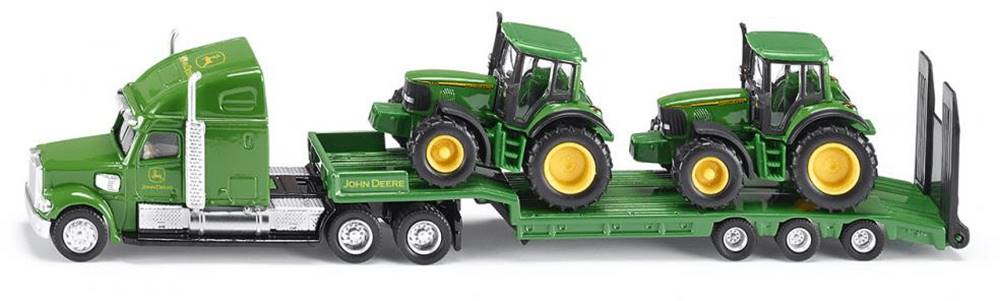 SIKU  Farmer - Ťahač s podvalníkom a traktory John Deere,  1:87 značky SIKU