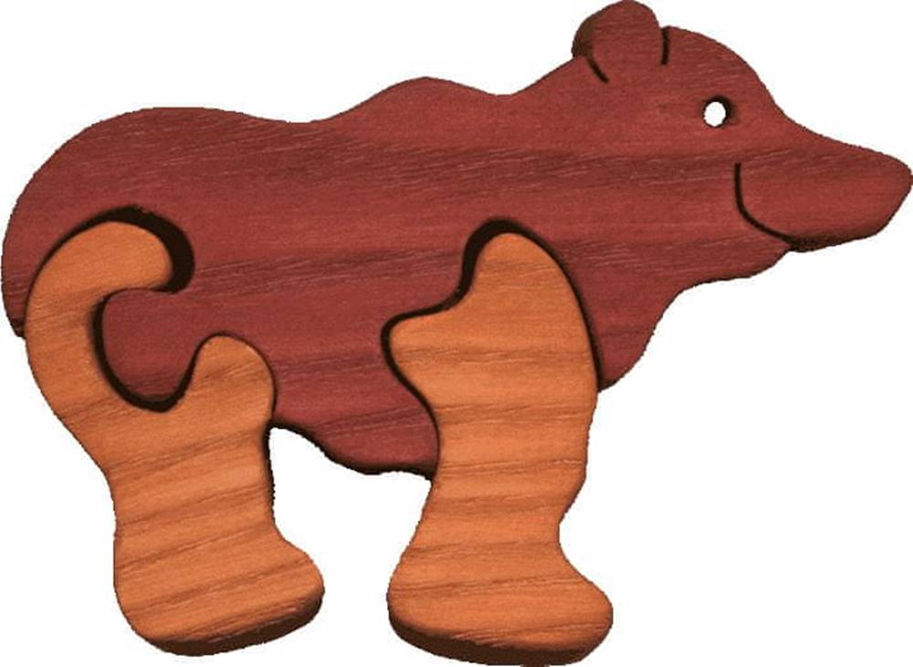 Fauna  Dřevěné minipuzzle medved hnedy,   značky Fauna