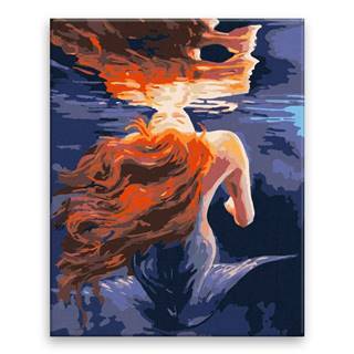 Malujsi Maľovanie podľa čísel - Morská panna v zrkadle - 80x100 cm,  plátno vypnuté na rám