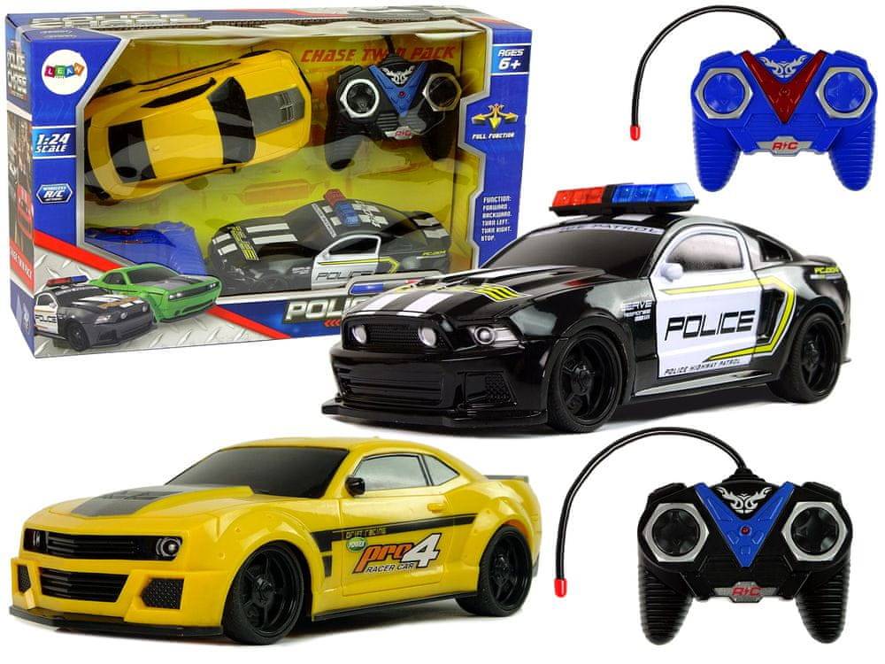 Lean-toys  Autá R/C Chase Policajná hliadka Žlté športové auto Piloti značky Lean-toys