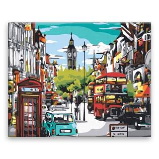 Malujsi Maľovanie podľa čísel - Londýnska ulica - 50x40 cm,  bez dreveného rámu