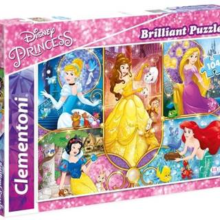 Clementoni  Brilliant puzzle Disney princezné: Rozprávkové svety 104 dielikov značky Clementoni