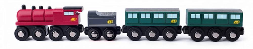  Parná lokomotíva s uhlím a osobnými vozňami