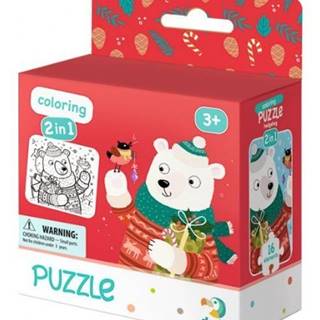 DoDo  Puzzle s omaľovánkou Vianočný medveď 16 dielikov značky DoDo