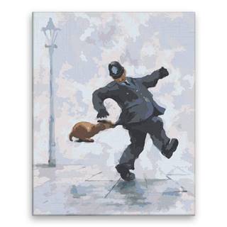 Malujsi Maľovanie podľa čísel - Žandár so psom - 40x50 cm,  plátno vypnuté na rám