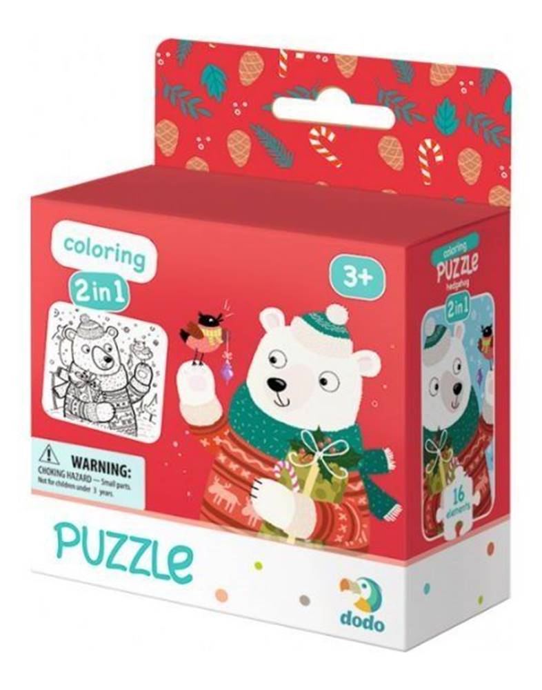 DoDo  Puzzle s omaľovánkou Vianočný medveď 16 dielikov značky DoDo