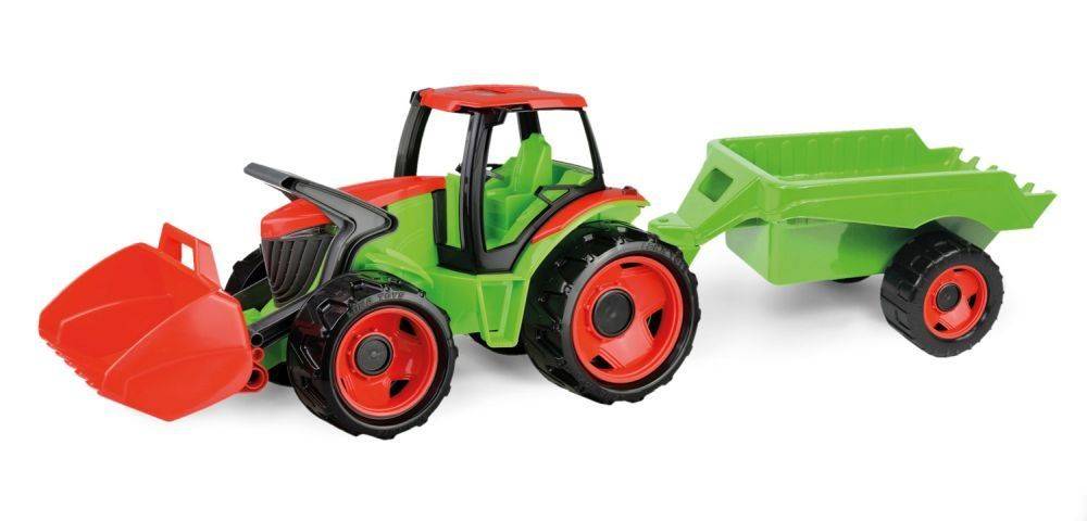 LENA  Traktor se lžící a s vozíkem,  červeno zelený značky LENA