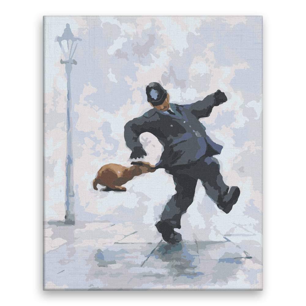 Malujsi  Maľovanie podľa čísel - Žandár so psom - 40x50 cm,  plátno vypnuté na rám značky Malujsi
