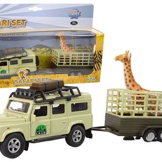 Lean-toys Auto Land Rover s transportérom Žirafa Safari Kov 521723