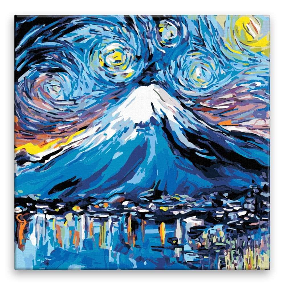 Malujsi  Maľovanie podľa čísel - Nikdy nevidel Fuji - Van Gogh - 80x80 cm,  bez dreveného rámu značky Malujsi