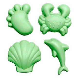 Scrunch Silikónové formy na piesok 4 ks. - Pastelovo zelená