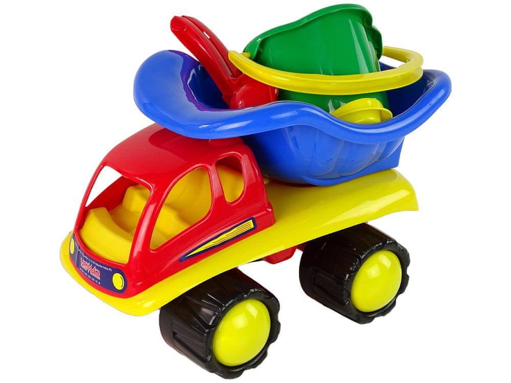 Lean-toys  Sada sklápacieho auta s mini ďatelinkou 8 kusov značky Lean-toys