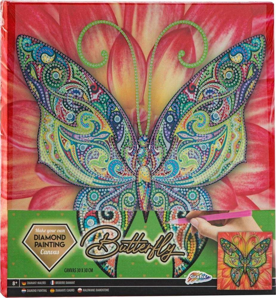 Grafix  Diamantové maľovanie na ráme Motýľ 30x30cm značky Grafix