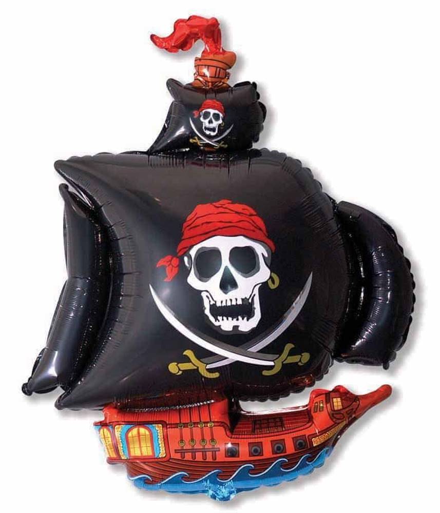 Balón foliový Piráti - pirátska loď - lebka - 45 cm