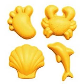 Scrunch Silikónové formy na piesok 4 ks. - Pastelová žltá