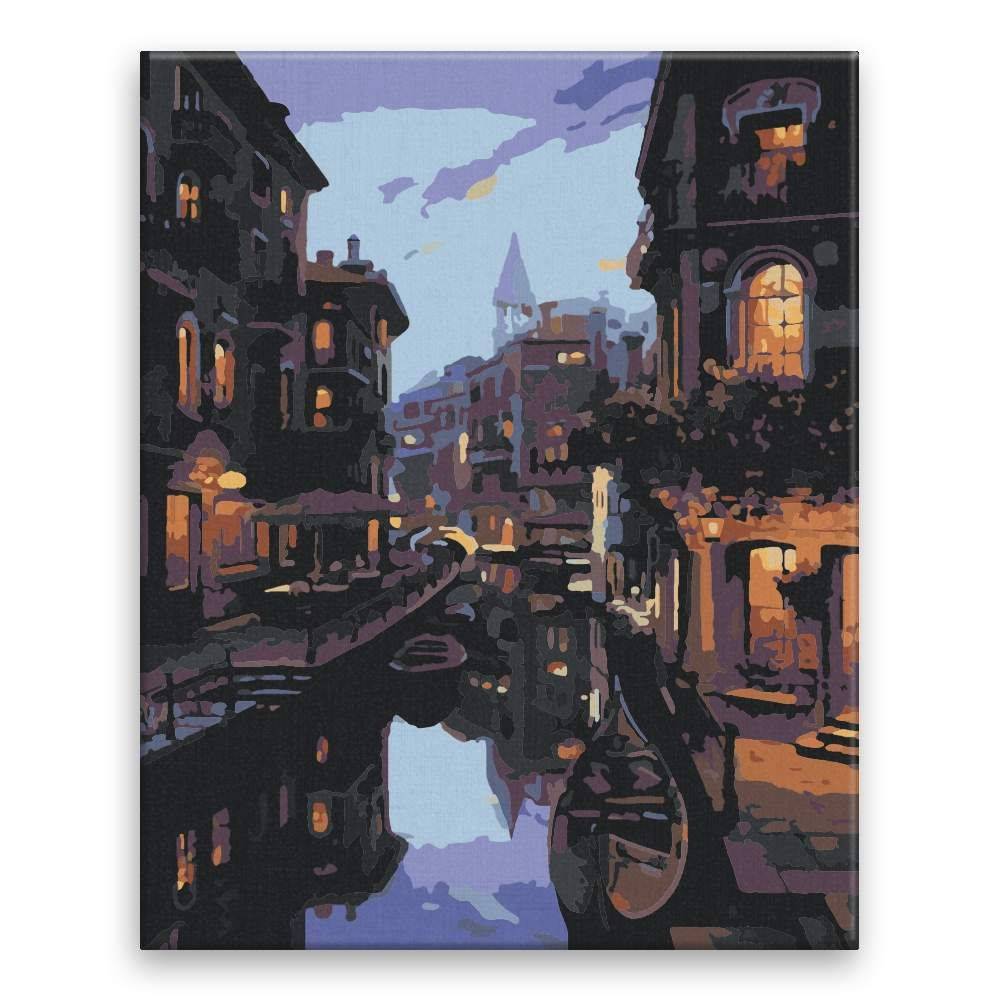 Malujsi  Maľovanie podľa čísel - Večer v Benátkach - 80x100 cm,  plátno vypnuté na rám značky Malujsi