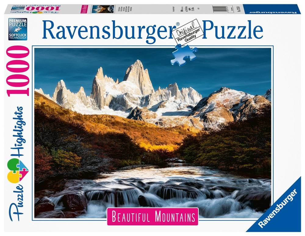 Ravensburger  Puzzle Dych vyrážajúce hory: Mount Fitz Roy,  Patagónia 1000 dielikov značky Ravensburger
