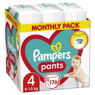 Pampers  Pants 4 (9-15 kg) Plienkové nohavičky 176 ks - Mesačné balenie značky Pampers