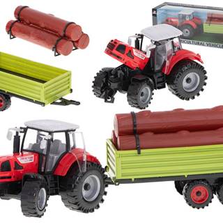 Ikonka  Poľnohospodársky traktor s prívesom + pilóty dreva značky Ikonka