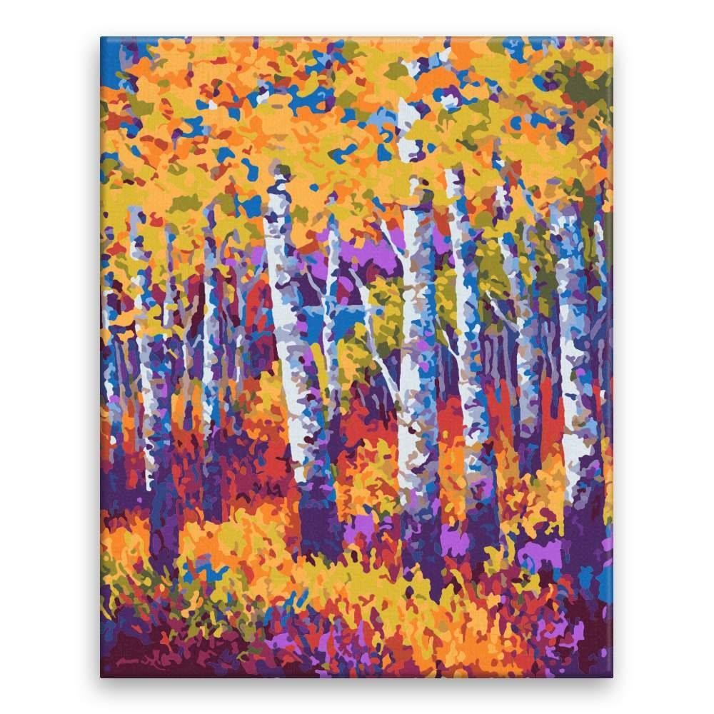 Malujsi  Maľovanie podľa čísel - Jesenné brezy - 40x50 cm,  bez dreveného rámu značky Malujsi