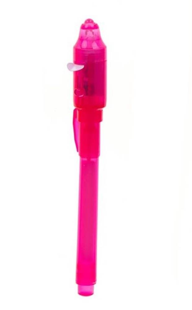 Aga  UV pero s neviditeľným atramentom a UV svetlom Ružové značky Aga
