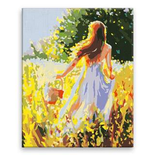 Malujsi Maľovanie podľa čísel - Dievča na svetlej lúke - 40x50 cm,  bez dreveného rámu