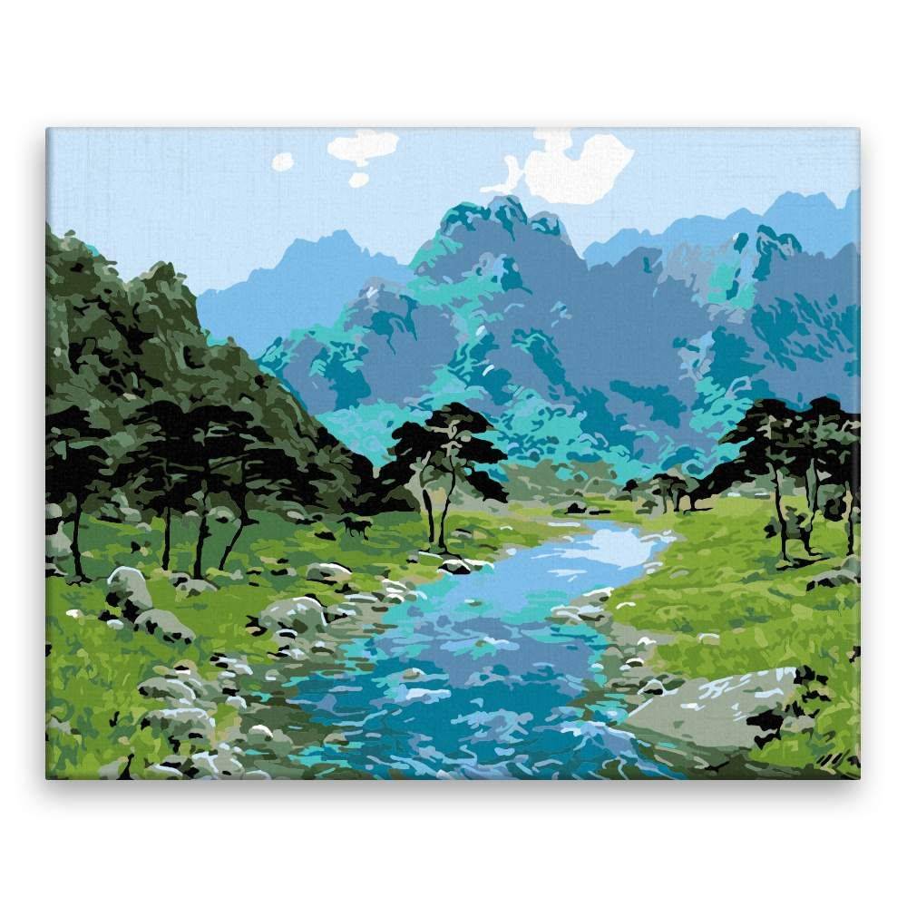 Malujsi  Maľovanie podľa čísel - Skryté údolie - 50x40 cm,  bez dreveného rámu značky Malujsi