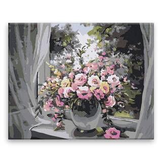 Malujsi Maľovanie podľa čísel - Váza v okne - 50x40 cm,  bez dreveného rámu