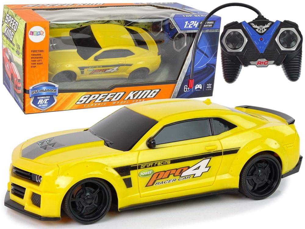 Lean-toys  R/C žlté 1:24 Speed King športové rýchle auto na diaľkové ovládanie značky Lean-toys