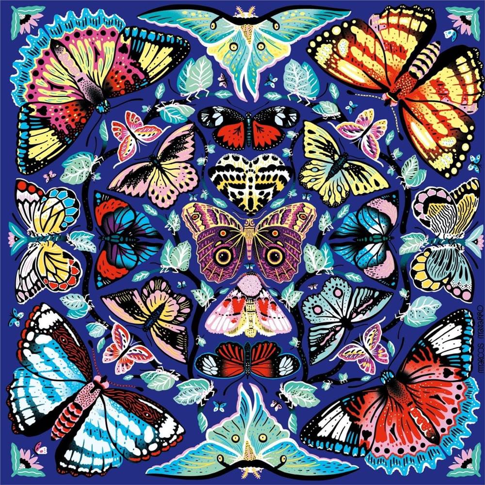 Mudpuppy  Štvorcové puzzle Kaleidoskop s motýľmi 500 dielikov značky Mudpuppy