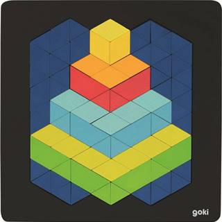 Goki Drevené puzzle Pyramída 3D efekt 82 dielikov