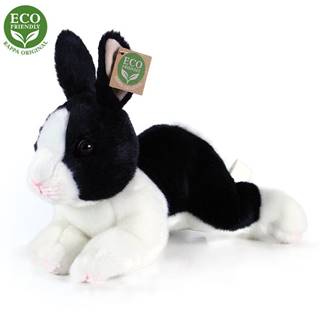 Rappa  Plyšový králik ležiace bielo čierny 23 cm ECO-FRIENDLY značky Rappa