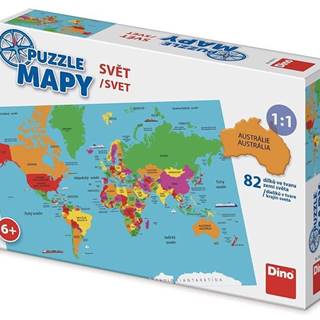 DINO  Puzzle Mapy: Svet 82 dielikov značky DINO