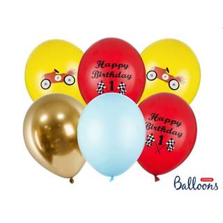 PartyDeco  Balóny- Happy Birthday,  mix značky PartyDeco
