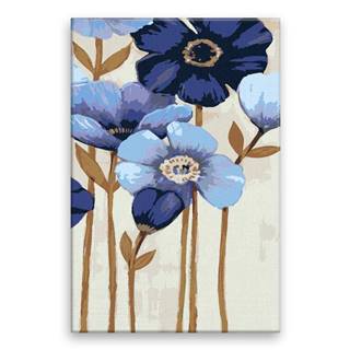 Malujsi Maľovanie podľa čísel - Modré kvety - 80x120 cm,  plátno vypnuté na rám