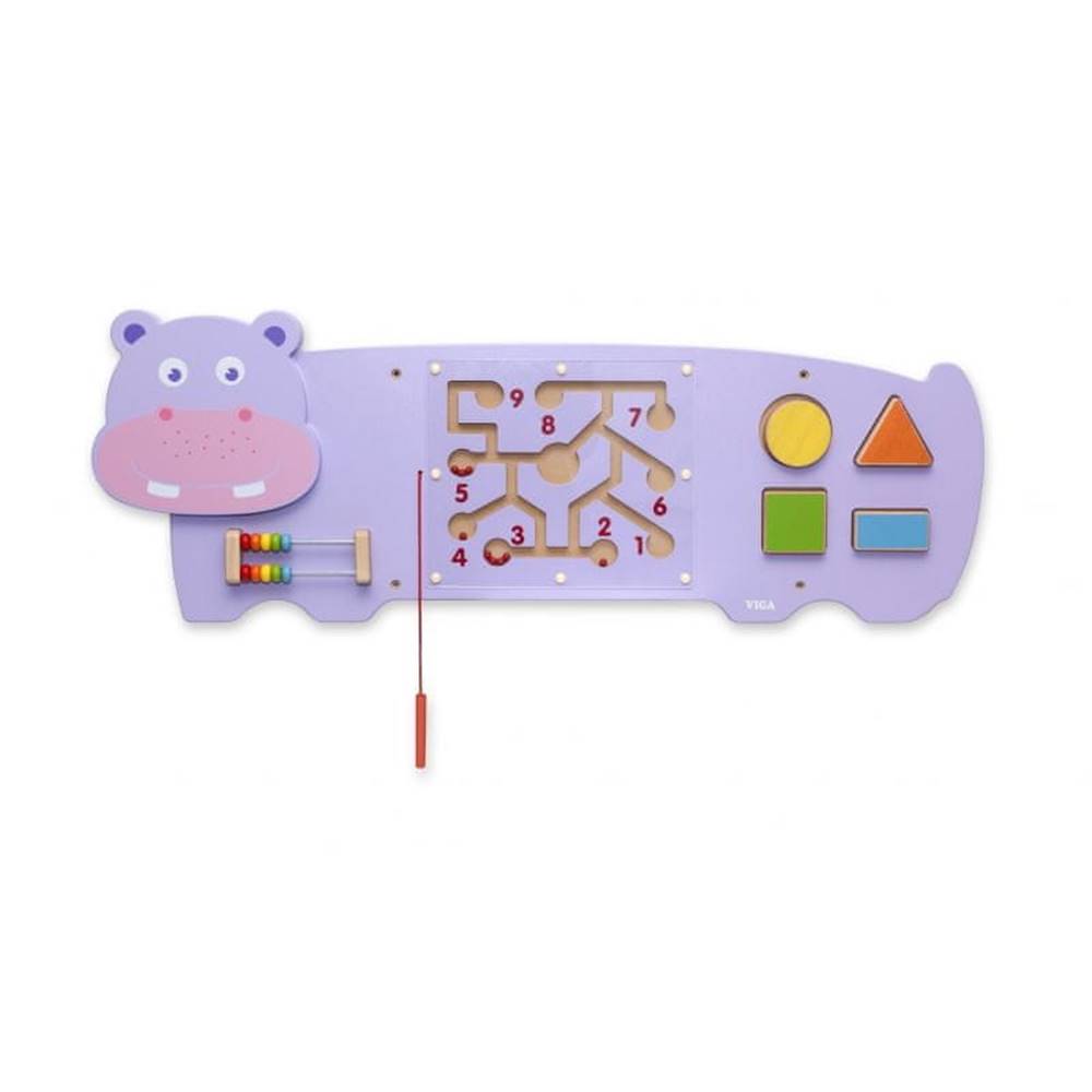 Viga Toys  Senzorická drevená manipulačná doska Hippo Montessori značky Viga Toys