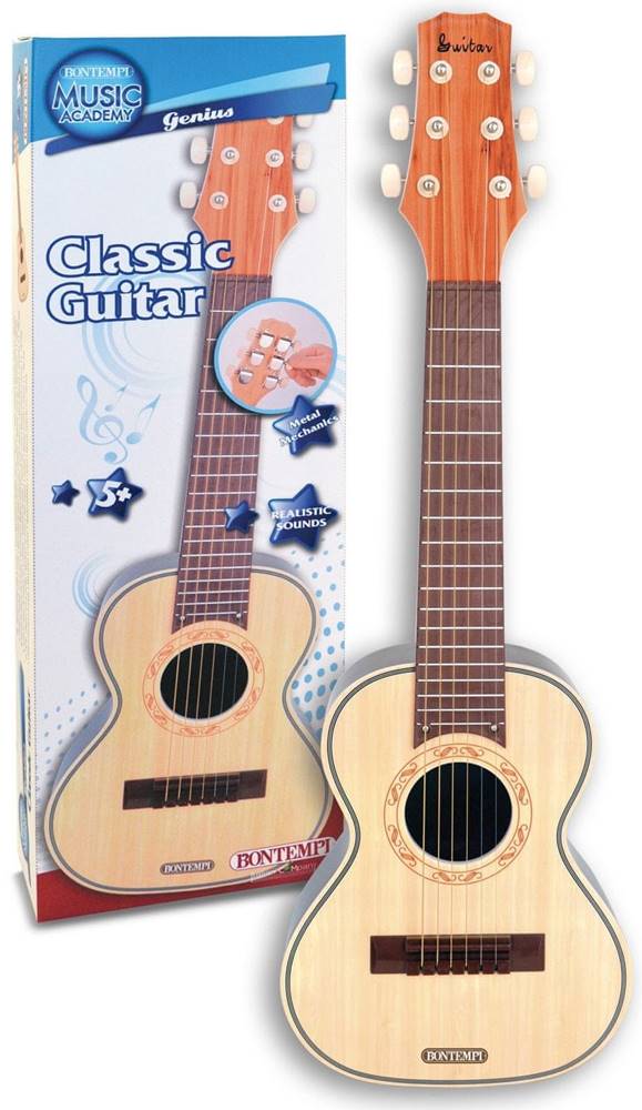 BONTEMPI  Klasická gitara so 6 kovovými strunami 70 x 22, 5 x 8 cm - použité značky BONTEMPI