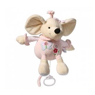 BABY ONO  Plyšová hračka s hracím strojčekom Myška ružová 31cm značky BABY ONO