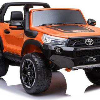 Lean-toys  Toyota Hilux batérie auto oranžová maľované značky Lean-toys
