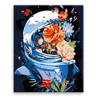 Malujsi Maľovanie podľa čísel - Astronaut plný kvetov - 80x100 cm,  bez dreveného rámu