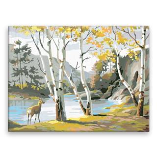 Malujsi  Maľovanie podľa čísel - Mier v lese - 40x30 cm,  bez dreveného rámu značky Malujsi