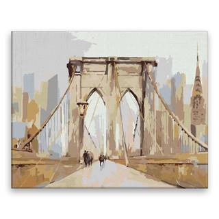 Malujsi  Maľovanie podľa čísel - V New Yorku na moste - 50x40 cm,  plátno vypnuté na rám značky Malujsi