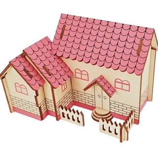 Woodcraft Drevené 3D puzzle Fialový dom